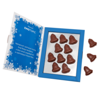 Custom Printed Sweet Christmas card- 10 Chocolate Bells in box. www.ontimeprint.co.uk