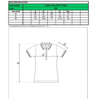 Custom Embroidered Promotional white Ladies Polo Shirts 220 size chart www.ontimeprint.co.uk