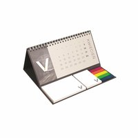 Custom printed wire-o desk calendar 2019 with notepads and index markers, www.ontimeprint.co.uk