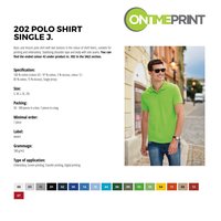 Custom Printed Promotional White Polo Shirts 202 specification- www.ontimeprint.co.uk
