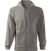 Custom Embroidered/Printed Zipped Premium Sweatshirt, grey malange, www.ontimeprint.co.uk
