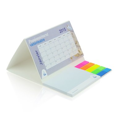 Custom printed softcover desk calendar 2019 with notepads and index markers, www.ontimeprint.co.uk