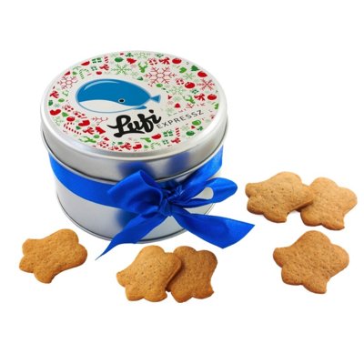 Custom printed Christmas ginger cookies in tin- www.ontimeprint.co.uk