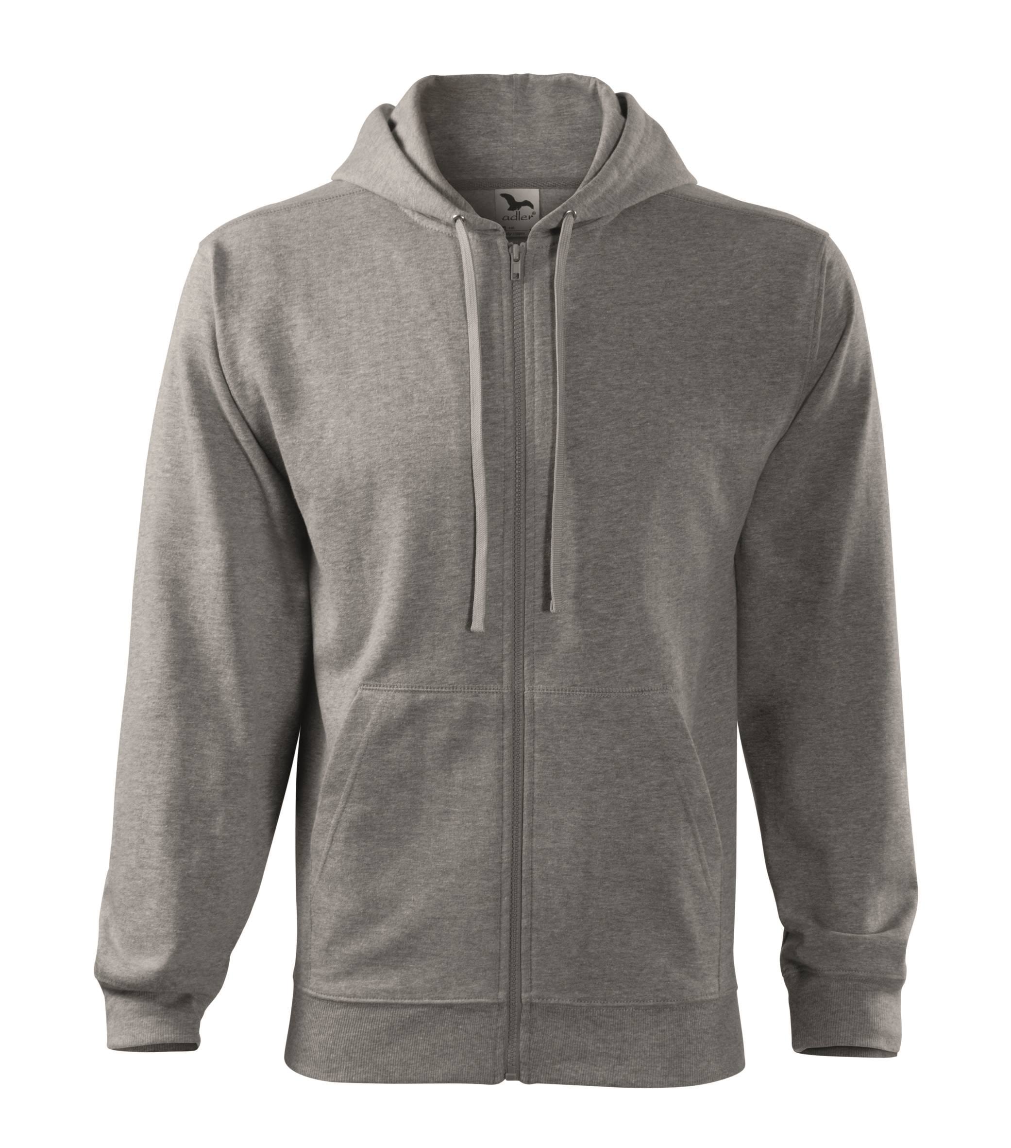 Custom Embroidered/Printed Zipped Premium Sweatshirt, grey malange, www.ontimeprint.co.uk