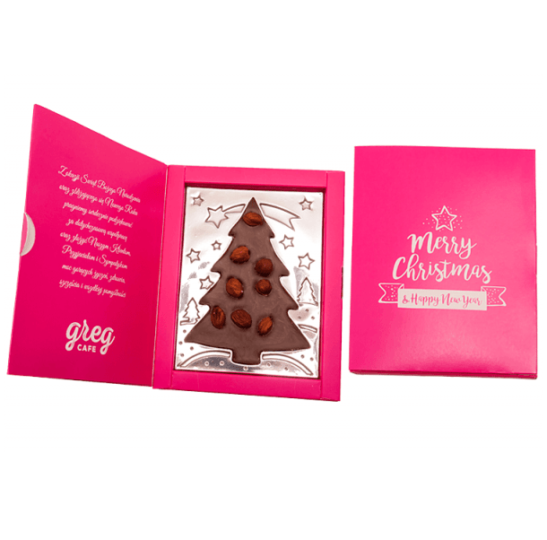 Personalised Chocolate Christmas Tree with Hazelnuts- more that standard greeting card. www.ontimeprint.co.uk